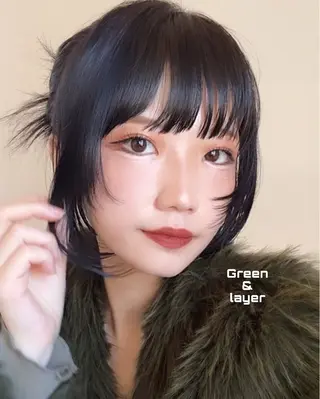 ミディアム カラー Pocket仙台 💚モエリのヘアスタイル