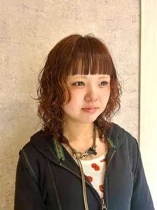 ミディアム パーマ mulum所属・ボブパーマ/ ウルフパーマ原科🪴のヘアスタイル