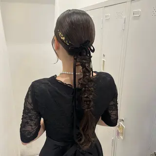 ロング ヘアアレンジ riko/レイヤー/ 艶カラー/ヘアセットのヘアスタイル