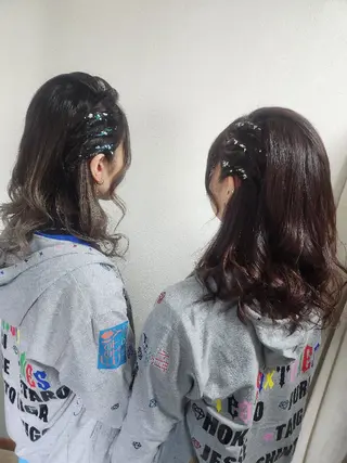 セミロング ヘアアレンジ サロンソレイユ(マツ エク/ヘアセット)のヘアスタイル