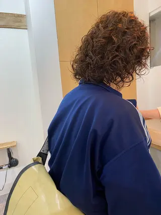 ミディアム パーマ 森貴裕/ベージュ/ パーマ/オリーブのヘアスタイル