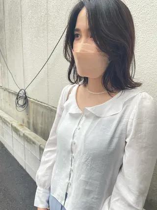 セミロング さの あやねのヘアスタイル