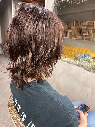 ミディアム カラー パーマ ヘアアレンジ お任せヘア☘️☘️ 及川渚のヘアスタイル