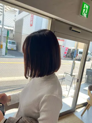 ショート 艶ボブ🤎ボブパーマ 透明感カラー\メンズのヘアスタイル