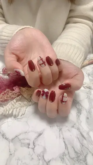 ネイル はな💎ネイル ワンホン、長さ出しのネイルデザイン