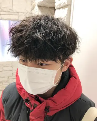 パーマ ヘアアレンジ メンズ ainico+所属・メンズ特化✂️栗原 侑也のヘアスタイル