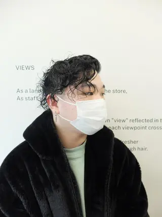 パーマ メンズ ダブルカラー/ ケアブリーチ/クニトのヘアスタイル