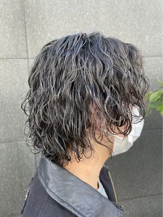 ミディアム パーマ メンズ 無料縮毛矯正モデル 募集中/TAIYOUのヘアスタイル