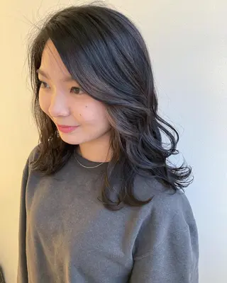 セミロング カラー ヘアアレンジ nono/パーマ /顔まわりカット🐈のヘアスタイル