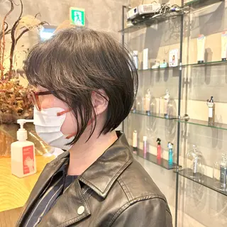 ショート ボブ・レイヤー 田中 励也のヘアスタイル