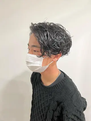 ミディアム パーマ メンズ 竹内 康浩のヘアスタイル