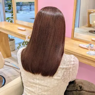 セミロング カラー 彩桜/艶カラー/小顔 に見せるカット✂のヘアスタイル