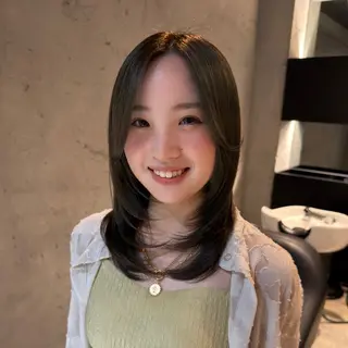 ミディアム はなか こうすけのヘアスタイル