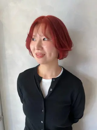 ショート カラー ボブ/ベージュ/ パーマ🪿近森ゆいのヘアスタイル