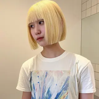 ミディアム 舟橋耀/ブリーチカラ ー/レイヤーカットのヘアスタイル