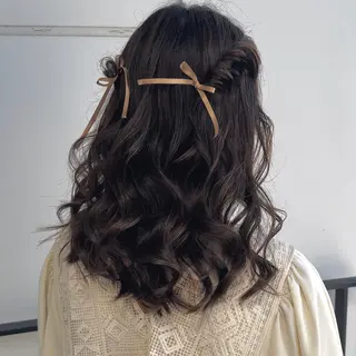 セミロング カラー パーマ ヘアアレンジ メンズ キッズ ネイル マツエク・マツパ アイブロウ 顔周りcut/ 艶ワンカラー♥ちさきのヘアスタイル