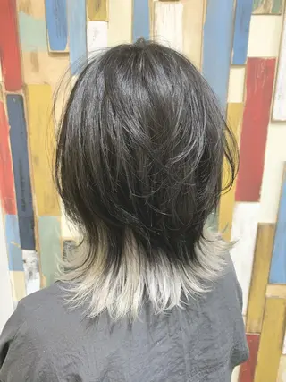 パーマ カラー セミロング 嶋村夏実🌼レイヤー 🌸白髪ぼかしのヘアスタイル