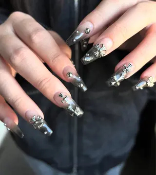 ロング Latte Nail 十三のネイルデザイン