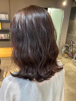 セミロング カラー ヘアアレンジ メンズ キッズ ネイル マツエク・マツパ GO TODAY SHAiRE SALON所属・透明感カラー🤎 ゆりのヘアスタイル