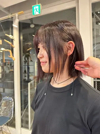 ミディアム カラー コミヤ ミズホのヘアスタイル