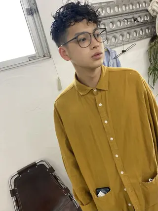 ショート カラー パーマ メンズ qiie/ワンカラー メンズカット/カラーのヘアスタイル