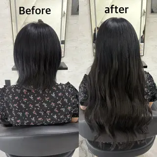 ブリーチなしカラー ダブルカラーエクステのヘアスタイル