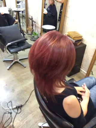 ミディアム カラー インナーカラー/天神 ブリーチ/吉田のヘアスタイル