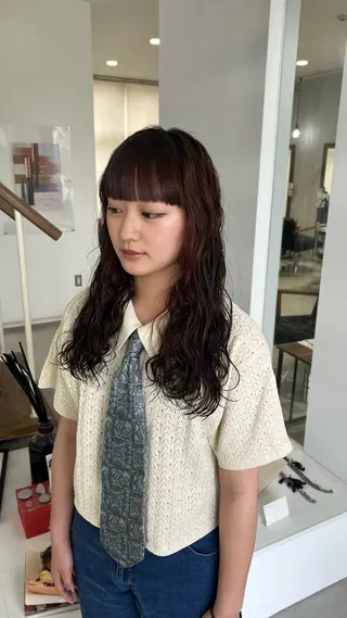 ロング パーマ 中山 ひなたのヘアスタイル