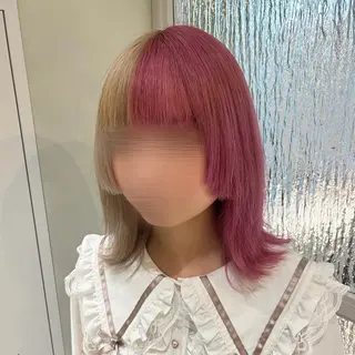 ミディアム カラー 💖ブリーチ/暖色 𝐘𝐮𝐢💖のヘアスタイル