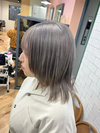セミロング カラー もり まりものヘアスタイル