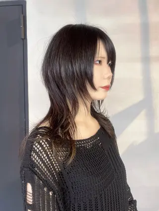 セミロング 柏 ウルフ/レイヤー 田中佐和🐺のヘアスタイル