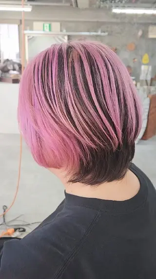 ショート カラー ケアブリーチ、 髪質改善 福士直矢のヘアスタイル