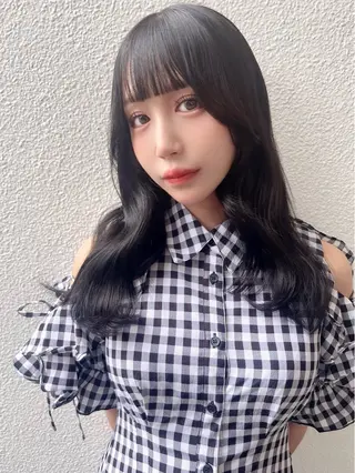 ロング 前髪&顔周りカット/ 韓国レイヤー/シバタのヘアスタイル