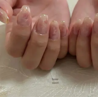 ミディアム ショートネイル. Home sweetのネイルデザイン
