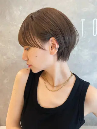 ショート ボブ/デザインカラー /表参道/新井美有紀のヘアスタイル