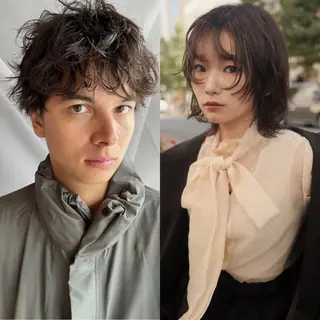 ミディアム パーマ カットモデル募集 /ハナオカユウキのヘアスタイル