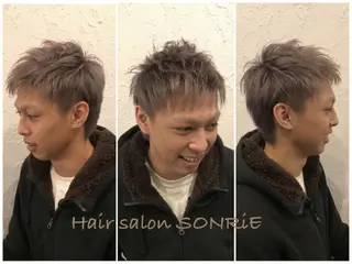 ショート カラー パーマ ヘアアレンジ メンズ 美容室 ソンリエのヘアスタイル