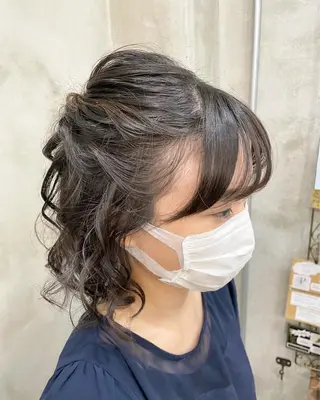 ショート ヘアアレンジ 【ピンク/韓国ヘア/ ヘアセット】亜海のヘアスタイル