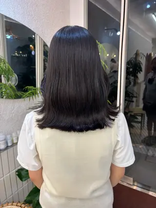 ミディアム リン🔔ボブ cut ベージュカラー🤎のヘアスタイル