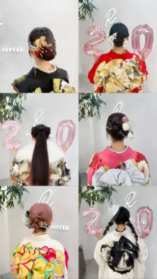 ヘアアレンジ R/🎀 ヘアセット・艶カラーのヘアスタイル