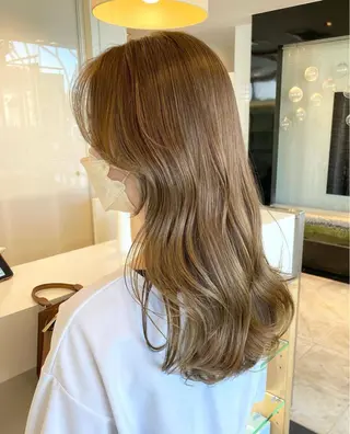 セミロング カラー ヘアアレンジ みなみ/韓国ボブ/ 韓国レイヤーのヘアスタイル