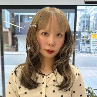 ミディアム カラー M所属・ハイトーン/透け感 カラー🎀真香のヘアスタイル