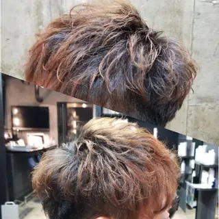 ショート メンズ パーマ 盛林 桜成のヘアスタイル