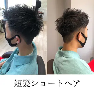 ショート カラー パーマ メンズ kiitos所属・関西センターパート メンズモデル募集のヘアスタイル