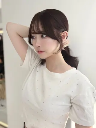 ロング カラー 新宿/韓国ヘア 中明度カラー/かやのヘアスタイル