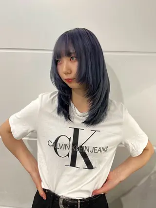 ミディアム カラー モテヘア/グレージュ /ボブ/前原汐🎐のヘアスタイル