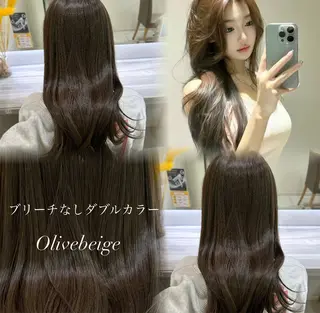 ロング ベージュカラー🤎 酸性縮毛矯正のヘアスタイル