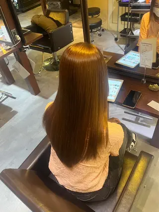ロング カラー パーマ eim hair rink  長津田店所属・🫧透明感カラー 🫧しほのヘアスタイル