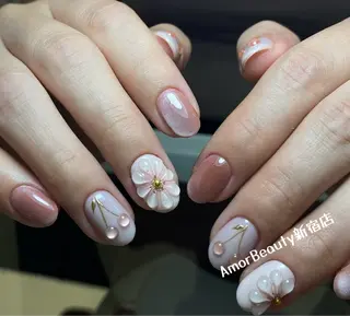 ネイル Kaka_ パラジェル、長さだしのネイルデザイン