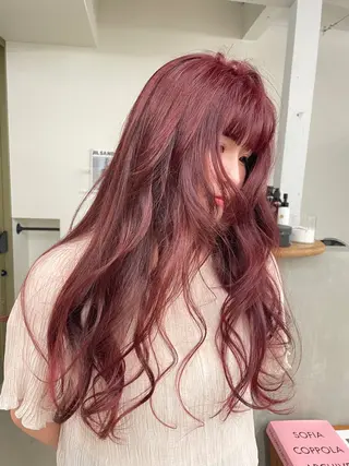 ロング カラー ヘアアレンジ ブリーチモデル/ カットモデル/Riaのヘアスタイル